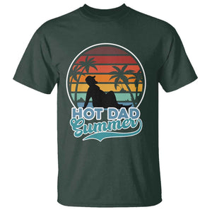Summer Dad Bod T Shirt Funny Hot Dad Summer Retro Sunset TS02 Dark Forest Green Print Your Wear
