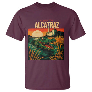 Alligator Alcatraz T Shirt Retro Florida Swamp Political Prison TS02 Maroon Print Your Wear