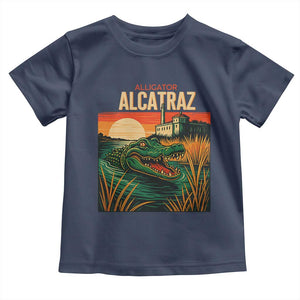 Alligator Alcatraz Toddler T Shirt Retro Florida Swamp Political Prison TS02 Navy Print Your Wear
