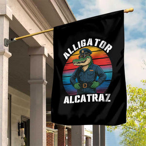 Alligator Alcatraz Florida Garden Flag Funny Gator Cop Political Humor Retro Sunset TS02 Print Your Wear