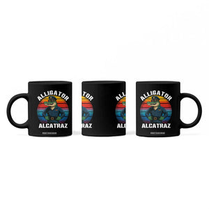 Alligator Alcatraz Florida Coffee Mug Funny Gator Cop Political Humor Retro Sunset TS02 Print Your Wear