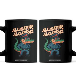 Alligator Alcatraz Political Coffee Mug Funny Florida Gator Cop with Attitude TS02 Black Print Your Wear