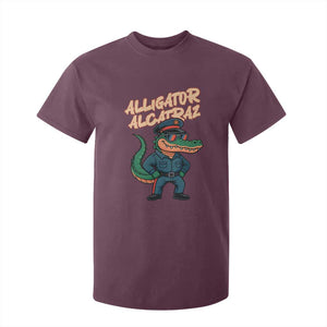 Alligator Alcatraz Political T Shirt For Kid Funny Florida Gator Cop with Attitude TS02 Maroon Print Your Wear