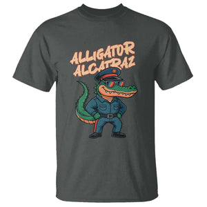 Alligator Alcatraz Political T Shirt Funny Florida Gator Cop with Attitude TS02 Dark Heather Print Your Wear