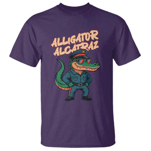 Alligator Alcatraz Political T Shirt Funny Florida Gator Cop with Attitude TS02 Purple Print Your Wear