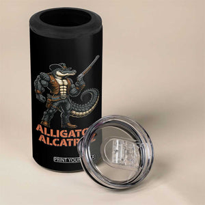 Alligator Alcatraz Gunslinger 4 in 1 Can Cooler Tumbler Swamp Outlaw Satire Patriotic Rebel TS02 Print Your Wear