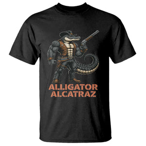 Alligator Alcatraz Gunslinger T Shirt Swamp Outlaw Satire Patriotic Rebel TS02 Black Print Your Wear