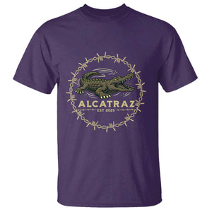 Alligator Alcatraz 2025 T Shirt Gator Lockdown Political Satire Barbed Wire Swamp Humor TS02 Purple Print Your Wear
