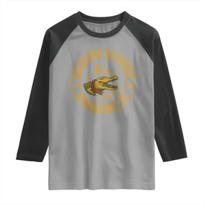 Alligator Alcatraz Everglades FL Raglan Shirt Vintage Political Satire Swamp Prison Humor TS02 Sport Gray Black Print Your Wear