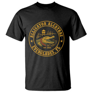 Alligator Alcatraz Everglades FL T Shirt Vintage Political Satire Swamp Prison Humor TS02 Black Print Your Wear