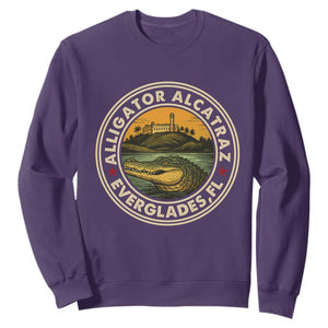 Alligator Alcatraz Everglades Florida Sweatshirt Vintage Political Satire Retro TS02 Purple Print Your Wear