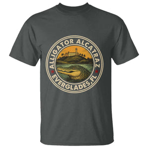 Alligator Alcatraz Everglades Florida T Shirt Vintage Political Satire Retro TS02 Dark Heather Print Your Wear