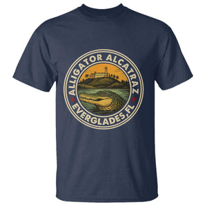 Alligator Alcatraz Everglades Florida T Shirt Vintage Political Satire Retro TS02 Navy Print Your Wear
