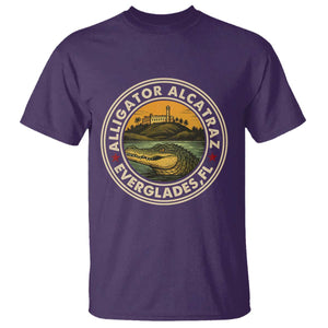 Alligator Alcatraz Everglades Florida T Shirt Vintage Political Satire Retro TS02 Purple Print Your Wear