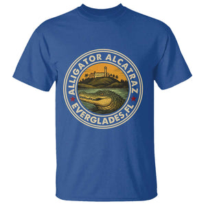 Alligator Alcatraz Everglades Florida T Shirt Vintage Political Satire Retro TS02 Royal Blue Print Your Wear