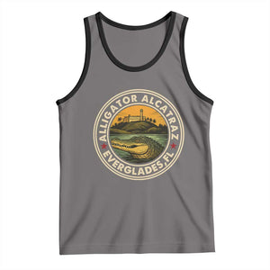 Alligator Alcatraz Everglades Florida Tank Top Vintage Political Satire Retro TS02 Deep Heather Black Print Your Wear
