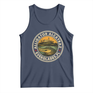 Alligator Alcatraz Everglades Florida Tank Top Vintage Political Satire Retro TS02 Navy Print Your Wear