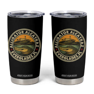 Alligator Alcatraz Everglades Florida Tumbler Cup Vintage Political Satire Retro TS02 Black Print Your Wear