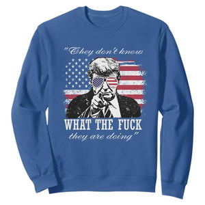 They Dont Know WTF Theyre Doing Sweatshirt Trump Political American Flag TS02 Royal Blue Print Your Wear
