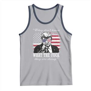 They Dont Know WTF Theyre Doing Tank Top Trump Political American Flag TS02 Athletic Heather Navy Print Your Wear