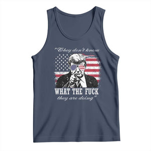 They Dont Know WTF Theyre Doing Tank Top Trump Political American Flag TS02 Navy Print Your Wear