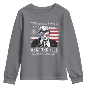 They Dont Know WTF Theyre Doing Youth Sweatshirt Trump Political American Flag TS02 Charcoal Print Your Wear