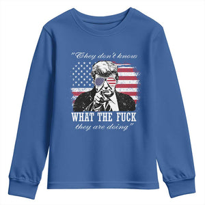 They Dont Know WTF Theyre Doing Youth Sweatshirt Trump Political American Flag TS02 Royal Blue Print Your Wear