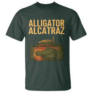 Alligator Alcatraz Florida T Shirt Political Swamp Prison Dark Humor TS02 Dark Forest Green Print Your Wear
