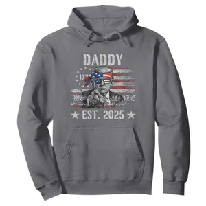 Patriotic Daddy Est 2025 Hoodie Funny Trump 1776 We The People American Flag TS02 Charcoal Print Your Wear