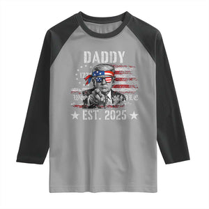 Patriotic Daddy Est 2025 Raglan Shirt Funny Trump 1776 We The People American Flag TS02 Sport Gray Black Print Your Wear