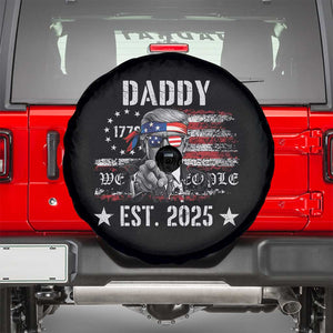 Patriotic Daddy Est 2025 Spare Tire Cover Funny Trump 1776 We The People American Flag TS02 Black Print Your Wear