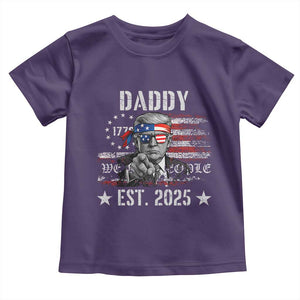 Patriotic Daddy Est 2025 Toddler T Shirt Funny Trump 1776 We The People American Flag TS02 Purple Print Your Wear
