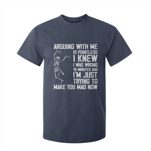 Funny Skeleton Sarcastic T Shirt For Kid Arguing With Me Is Pointless Smartmouths TS02 Navy Print Your Wear