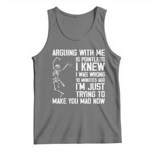 Funny Skeleton Sarcastic Tank Top Arguing With Me Is Pointless Smartmouths TS02 Black Heather Print Your Wear