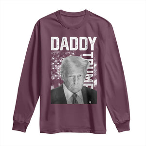 Daddy Trump Long Sleeve Shirt Patriotic American Flag TS02 Maroon Print Your Wear