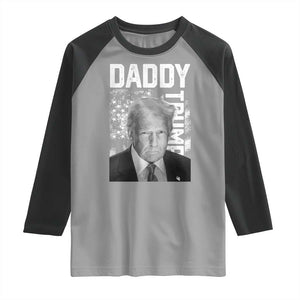 Daddy Trump Raglan Shirt Patriotic American Flag TS02 Sport Gray Black Print Your Wear