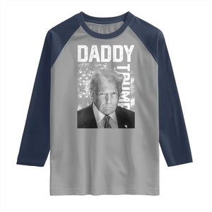 Daddy Trump Raglan Shirt Patriotic American Flag TS02 Sport Gray Navy Print Your Wear