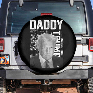 Daddy Trump Spare Tire Cover Patriotic American Flag TS02 No hole Black Print Your Wear