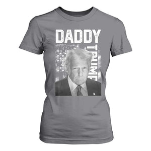 Daddy Trump T Shirt For Women Patriotic American Flag TS02 Charcoal Print Your Wear