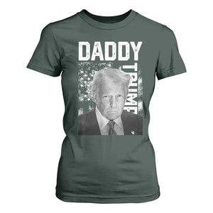 Daddy Trump T Shirt For Women Patriotic American Flag TS02 Dark Forest Green Print Your Wear