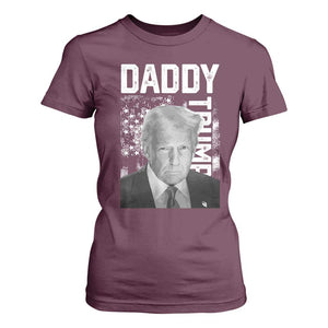 Daddy Trump T Shirt For Women Patriotic American Flag TS02 Maroon Print Your Wear