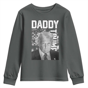 Daddy Trump Youth Sweatshirt Patriotic American Flag TS02 Dark Heather Print Your Wear