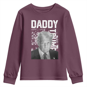 Daddy Trump Youth Sweatshirt Patriotic American Flag TS02 Maroon Print Your Wear