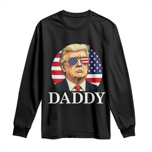 Patriotic Trump Daddy Long Sleeve Shirt American Flag Sunglasses TS02 Black Print Your Wear