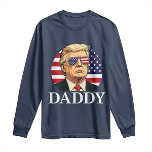 Patriotic Trump Daddy Long Sleeve Shirt American Flag Sunglasses TS02 Navy Print Your Wear