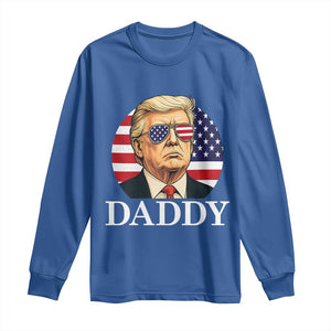 Patriotic Trump Daddy Long Sleeve Shirt American Flag Sunglasses TS02 Royal Blue Print Your Wear