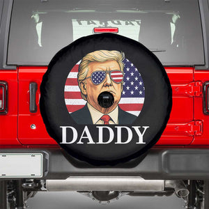 Patriotic Trump Daddy Spare Tire Cover American Flag Sunglasses TS02 Black Print Your Wear