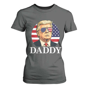 Patriotic Trump Daddy T Shirt For Women American Flag Sunglasses TS02 Dark Heather Print Your Wear