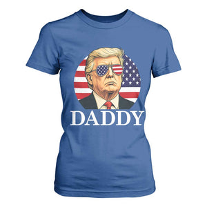 Patriotic Trump Daddy T Shirt For Women American Flag Sunglasses TS02 Royal Blue Print Your Wear
