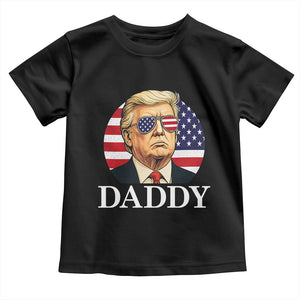 Patriotic Trump Daddy Toddler T Shirt American Flag Sunglasses TS02 Black Print Your Wear